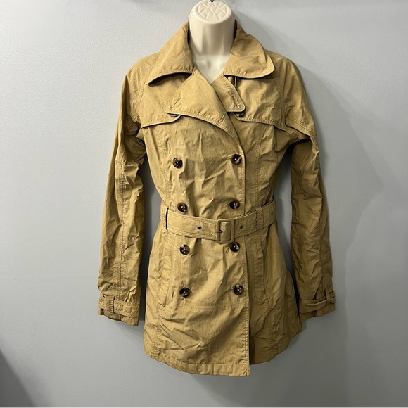The North Face Jackets & Blazers - The North Face Hyvent Tan Hidden Zipper Belted Trench Coat Small